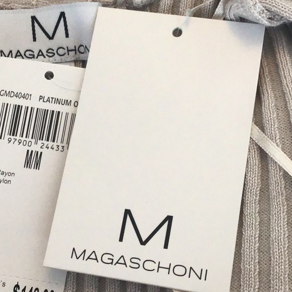 Mangaschoni 2 piece ribbed knit bodycom sheath dress/long openfront duster M NWT - Picture 10 of 12